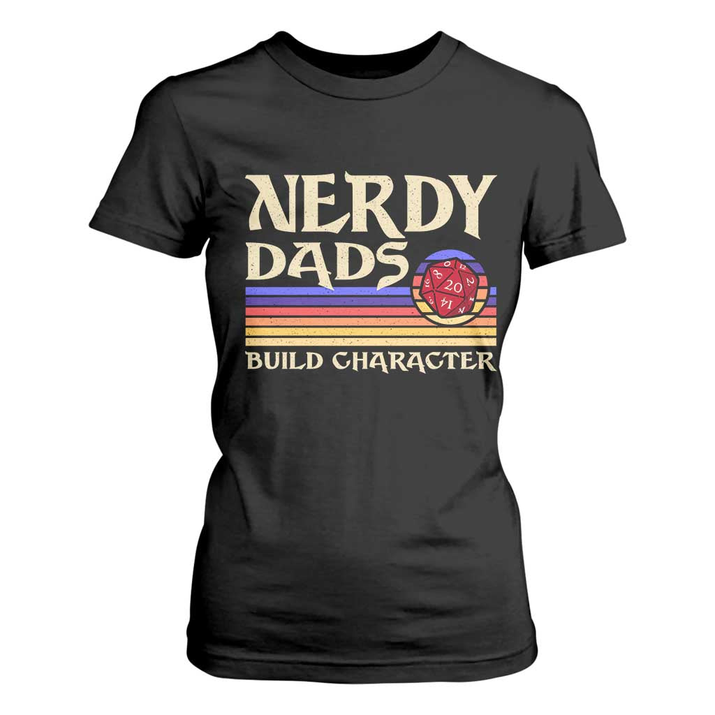 Nerdy Dad T Shirt For Women Funny Fathers Day RPG Gaming D20 Tabletop TS11 Black Print Your Wear