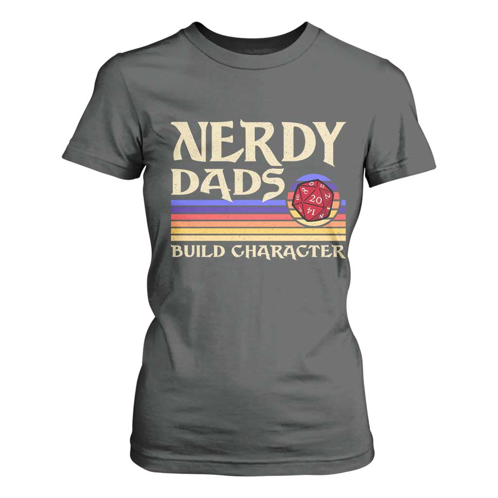 Nerdy Dad T Shirt For Women Funny Fathers Day RPG Gaming D20 Tabletop TS11 Dark Heather Print Your Wear