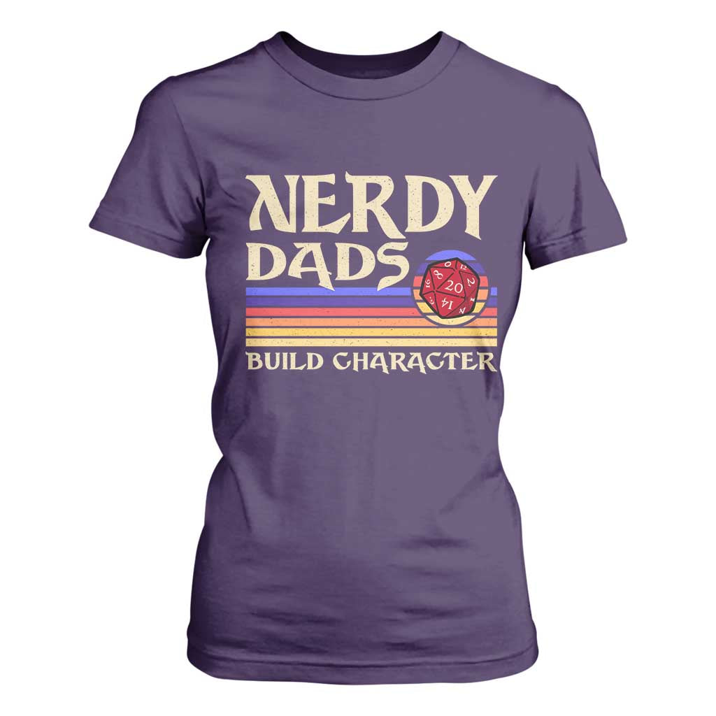 Nerdy Dad T Shirt For Women Funny Fathers Day RPG Gaming D20 Tabletop TS11 Purple Print Your Wear