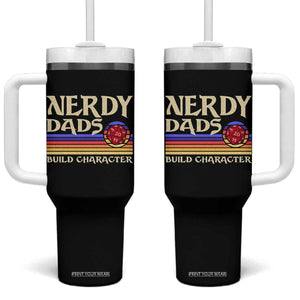 Nerdy Dad Tumbler With Handle Funny Fathers Day RPG Gaming D20 Tabletop TS11 One Size: 40 oz Black Print Your Wear