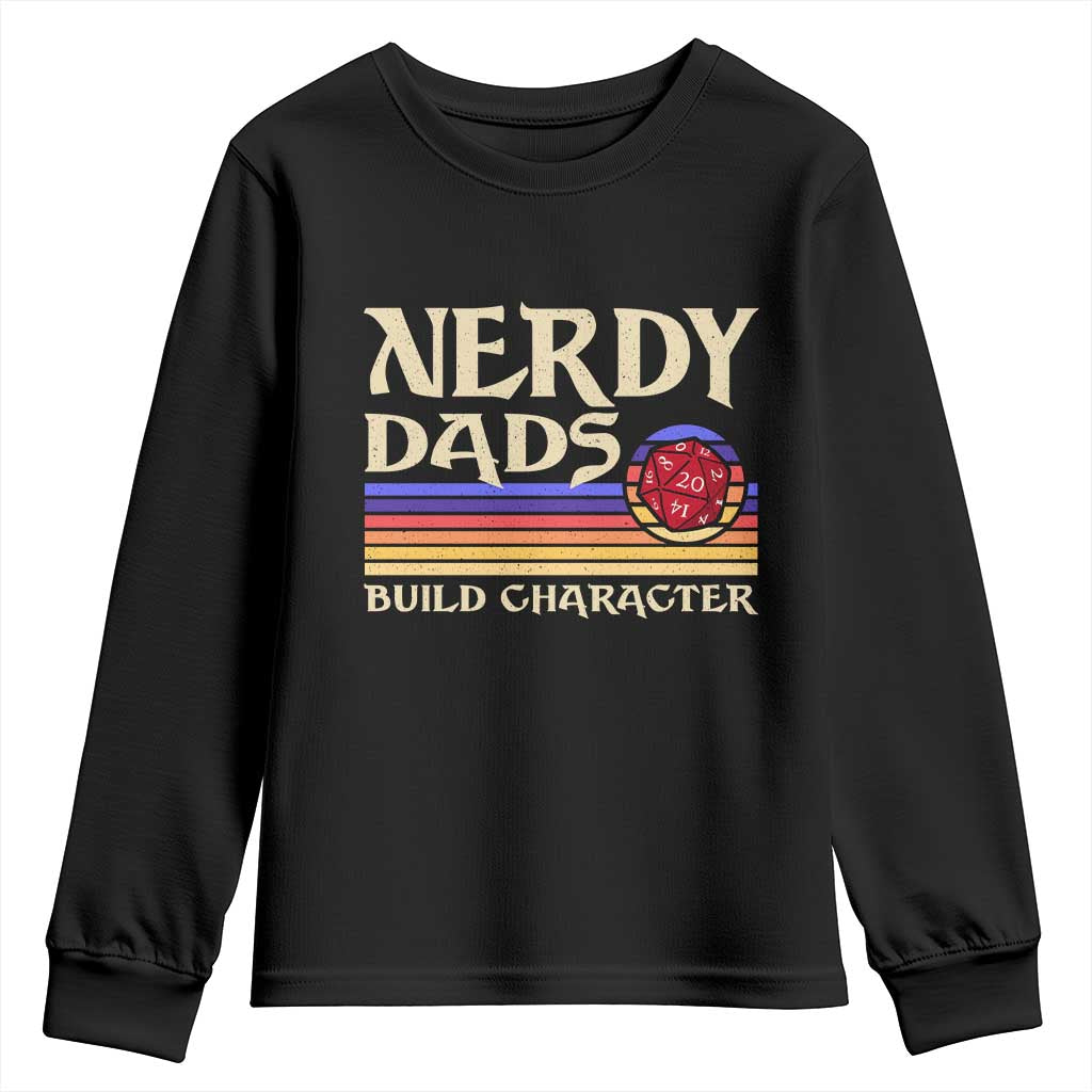 Nerdy Dad Youth Sweatshirt Funny Fathers Day RPG Gaming D20 Tabletop TS11 Black Print Your Wear