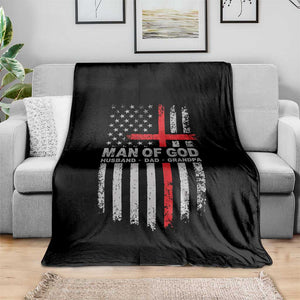 Man of God Husband Dad Protector Throw Blanket Christian Dad Fathers Day TS11 Print Your Wear