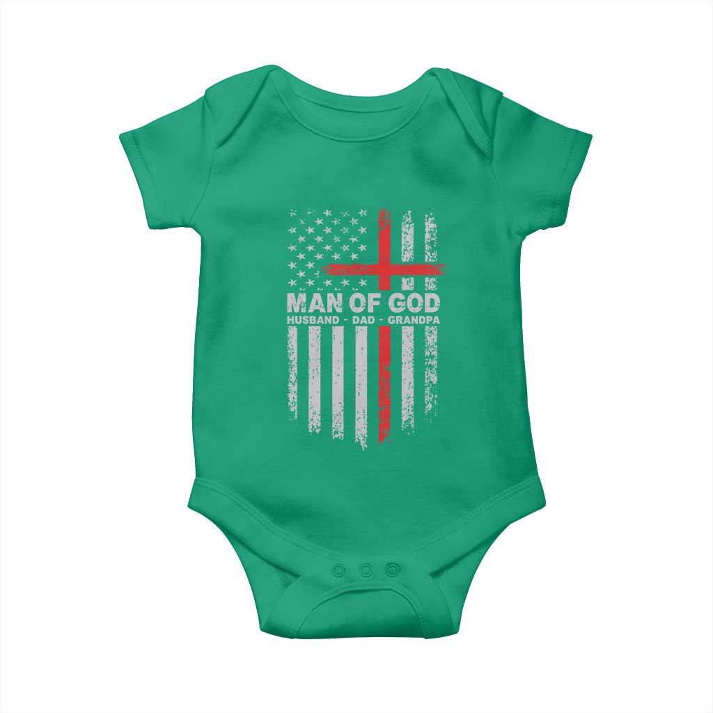 Man of God Husband Dad Protector Baby Onesie Christian Dad Fathers Day TS11 Irish Green Print Your Wear