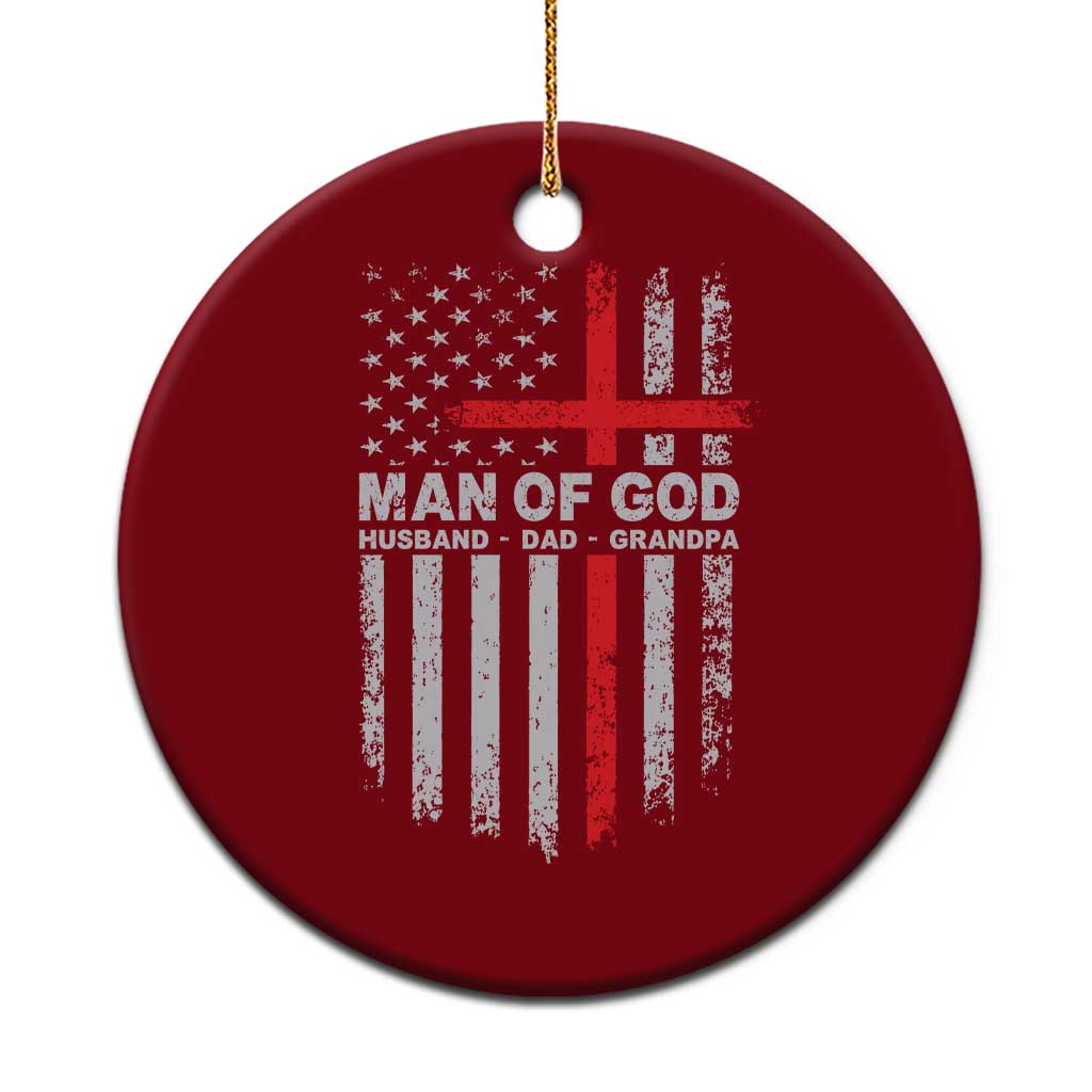 Man of God Husband Dad Protector Ceramic Ornament Christian Dad Fathers Day TS11 1pc Red Print Your Wear