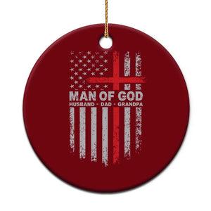 Man of God Husband Dad Protector Ceramic Ornament Christian Dad Fathers Day TS11 1pc Red Print Your Wear