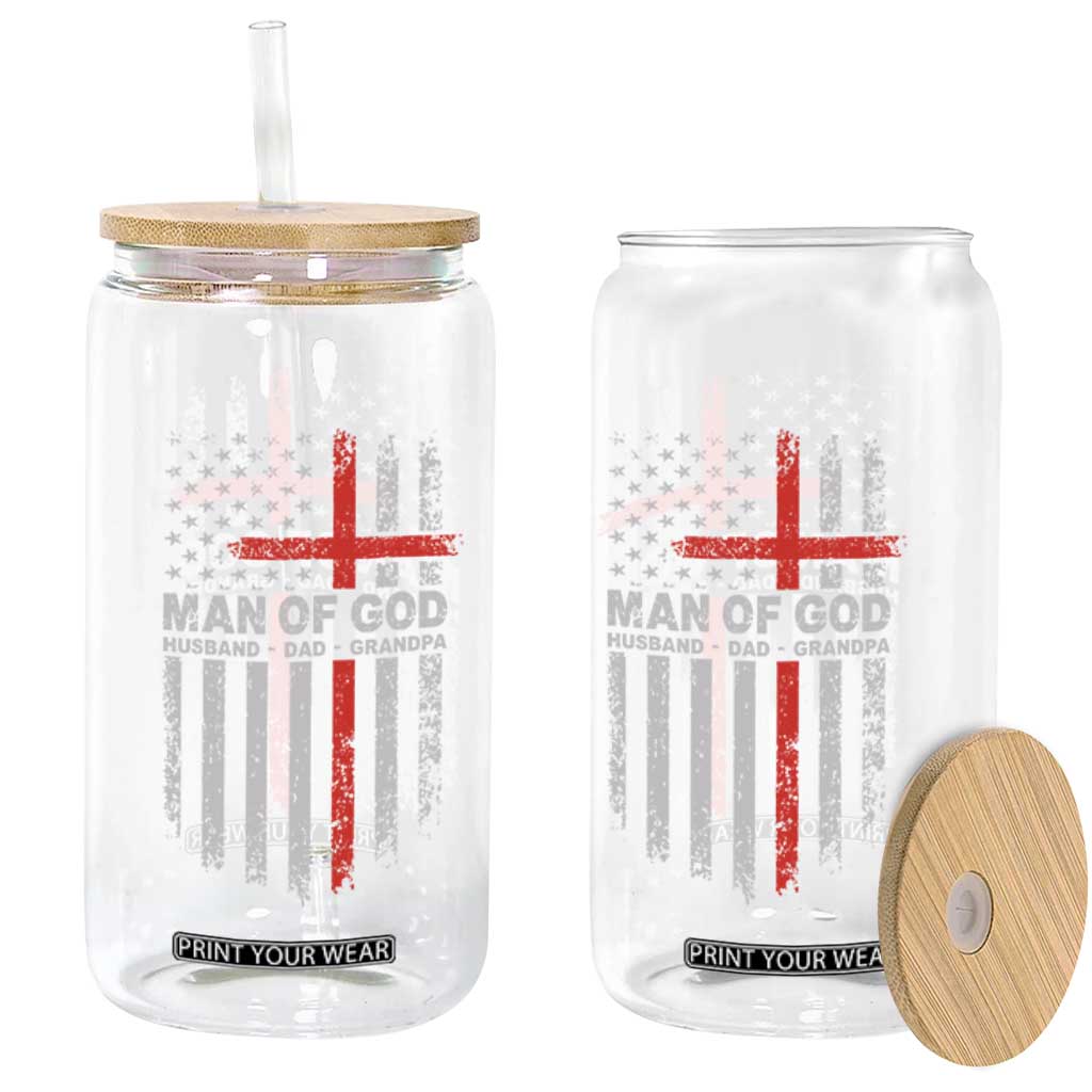 Man of God Husband Dad Protector Glass Can Christian Dad Fathers Day TS11 Print Your Wear