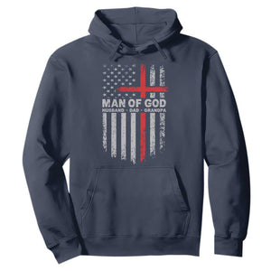 Man of God Husband Dad Protector Hoodie Christian Dad Fathers Day TS11 Navy Print Your Wear