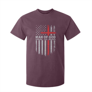 Man of God Husband Dad Protector T Shirt For Kid Christian Dad Fathers Day TS11 Maroon Print Your Wear