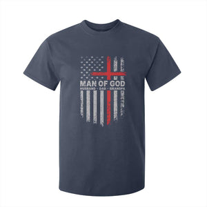 Man of God Husband Dad Protector T Shirt For Kid Christian Dad Fathers Day TS11 Navy Print Your Wear