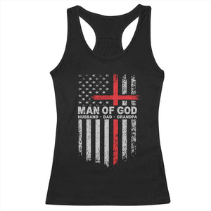 Man of God Husband Dad Protector Racerback Tank Top Christian Dad Fathers Day TS11 Black Print Your Wear