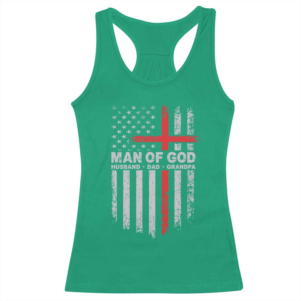 Man of God Husband Dad Protector Racerback Tank Top Christian Dad Fathers Day TS11 Irish Green Print Your Wear