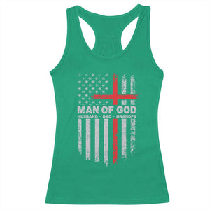 Man of God Husband Dad Protector Racerback Tank Top Christian Dad Fathers Day TS11 Irish Green Print Your Wear