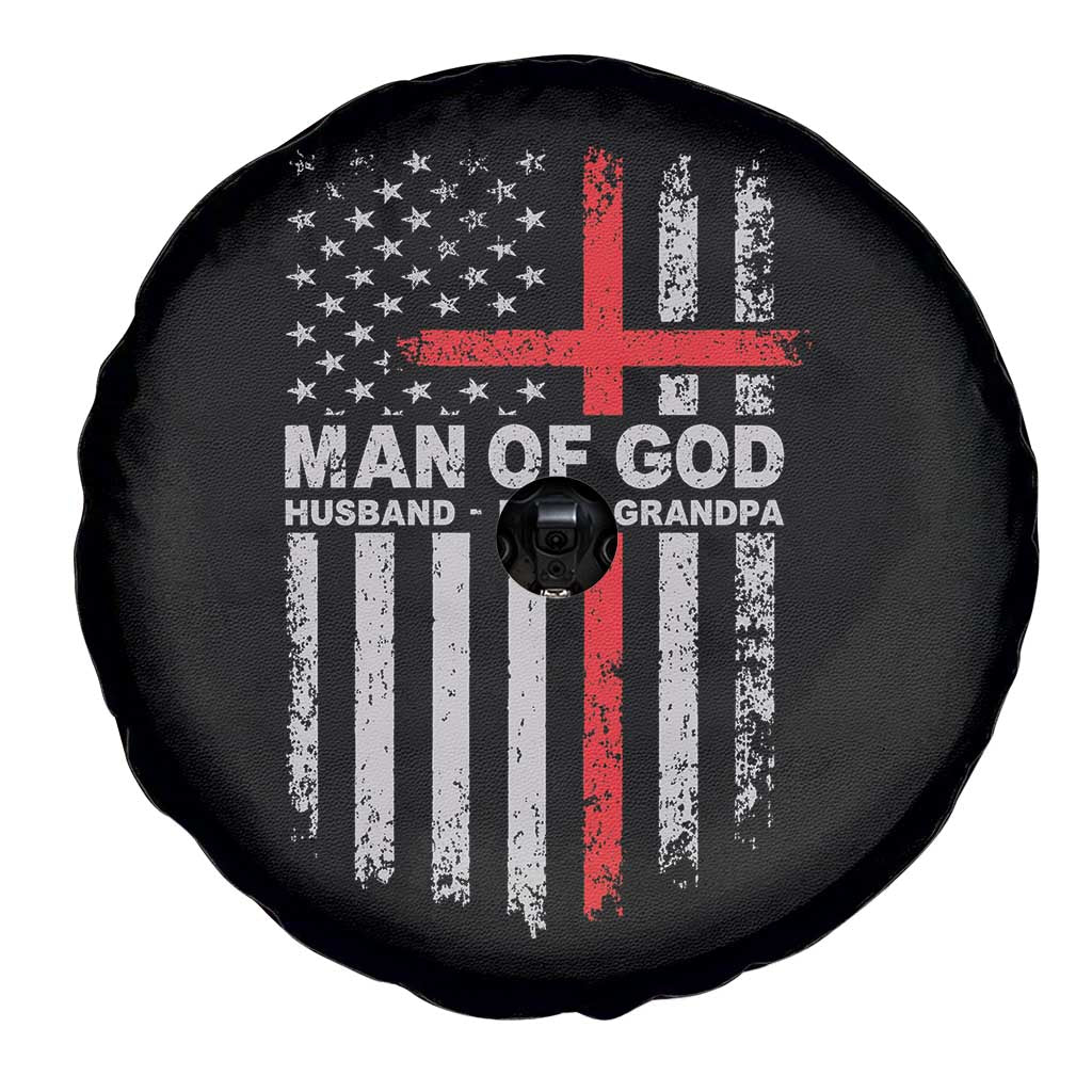 Man of God Husband Dad Protector Spare Tire Cover Christian Dad Fathers Day TS11 Print Your Wear
