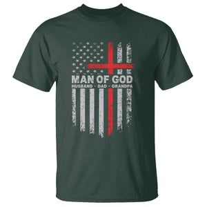 Man of God Husband Dad Protector T Shirt Christian Dad Fathers Day TS11 Dark Forest Green Print Your Wear