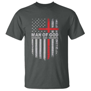 Man of God Husband Dad Protector T Shirt Christian Dad Fathers Day TS11 Dark Heather Print Your Wear