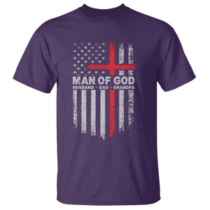 Man of God Husband Dad Protector T Shirt Christian Dad Fathers Day TS11 Purple Print Your Wear