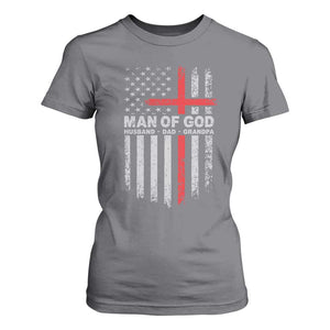 Man of God Husband Dad Protector T Shirt For Women Christian Dad Fathers Day TS11 Charcoal Print Your Wear