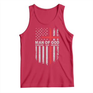Man of God Husband Dad Protector Tank Top Christian Dad Fathers Day TS11 Red Print Your Wear