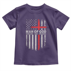 Man of God Husband Dad Protector Toddler T Shirt Christian Dad Fathers Day TS11 Purple Print Your Wear