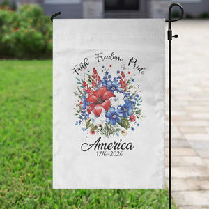Floral 250th Anniversary Garden Flag Faith Freedom Pride 4th of July 1776 2026