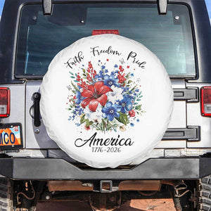Floral 250th Anniversary Spare Tire Cover Faith Freedom Pride 4th of July 1776 2026