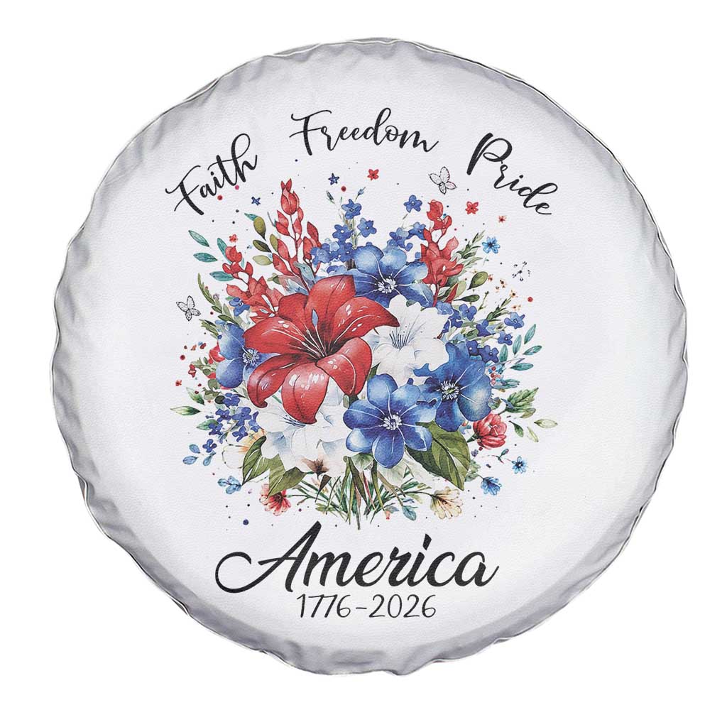 Floral 250th Anniversary Spare Tire Cover Faith Freedom Pride 4th of July 1776 2026
