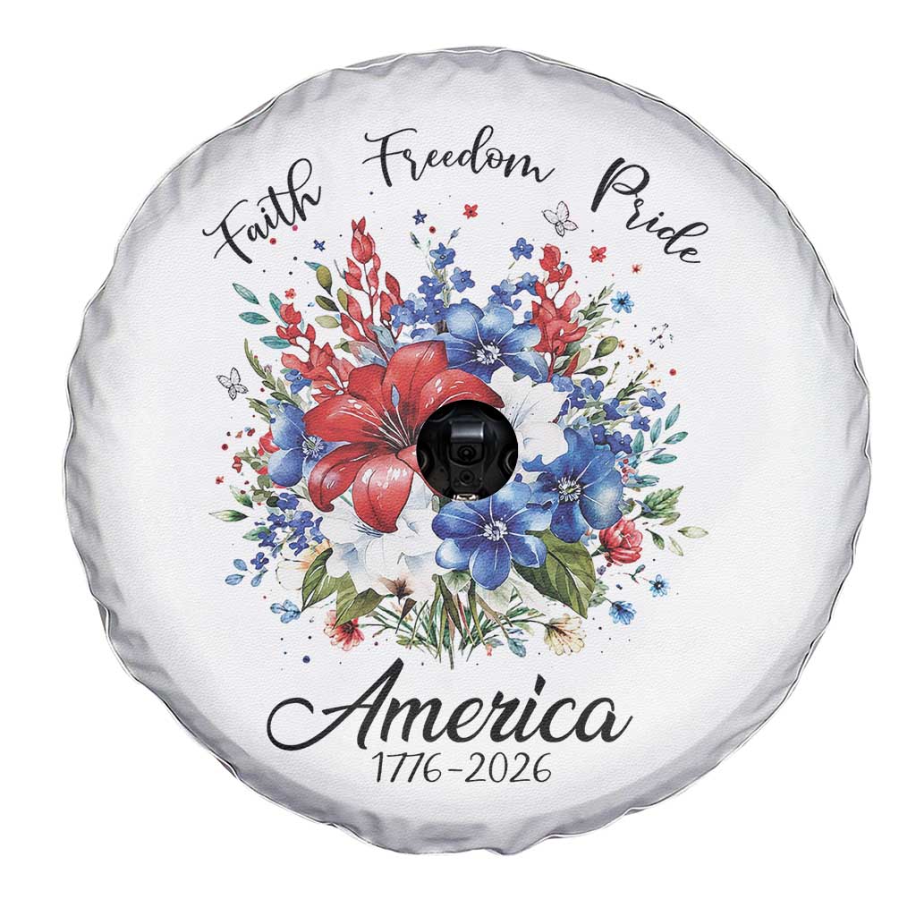 Floral 250th Anniversary Spare Tire Cover Faith Freedom Pride 4th of July 1776 2026