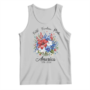 Floral 250th Anniversary Tank Top Faith Freedom Pride 4th of July 1776 2026 TS11 Ash Print Your Wear