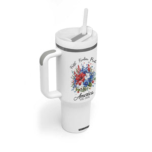 Floral 250th Anniversary Tumbler With Handle Faith Freedom Pride 4th of July 1776 2026 TS11 Print Your Wear