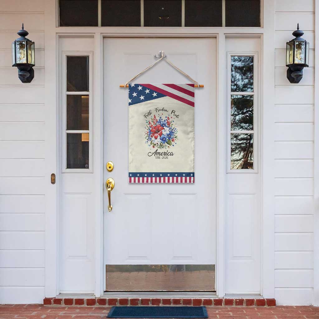 Floral 250th Anniversary Patriotic Garden Flag Faith Freedom Pride 4th of July 1776 2026 TS11 Print Your Wear