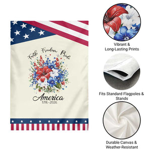 Floral 250th Anniversary Patriotic Garden Flag Faith Freedom Pride 4th of July 1776 2026 TS11 Print Your Wear