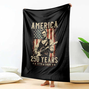 Abraham Lincoln Playing Guitar 4th July US 250th Anniversary Throw Blanket TS11 Print Your Wear