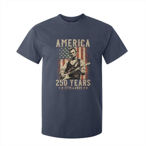 Abraham Lincoln Playing Guitar 4th July US 250th Anniversary T Shirt For Kid TS11 Navy Print Your Wear