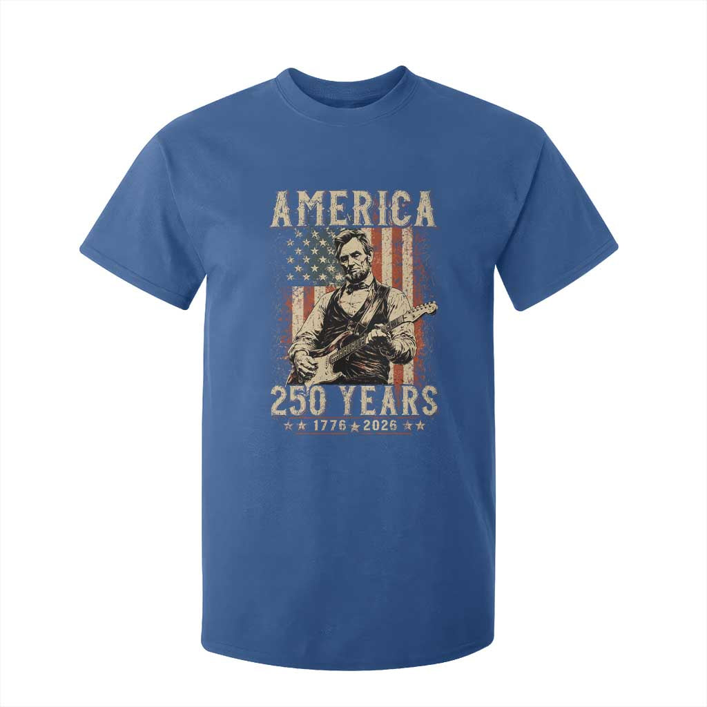 Abraham Lincoln Playing Guitar 4th July US 250th Anniversary T Shirt For Kid TS11 Royal Blue Print Your Wear
