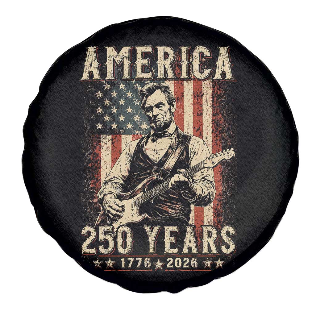 Abraham Lincoln Playing Guitar 4th July US 250th Anniversary Spare Tire Cover TS11 Print Your Wear