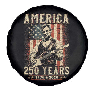 Abraham Lincoln Playing Guitar 4th July US 250th Anniversary Spare Tire Cover TS11 Print Your Wear