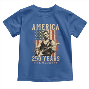 Abraham Lincoln Playing Guitar 4th July US 250th Anniversary Toddler T Shirt TS11 Royal Blue Print Your Wear
