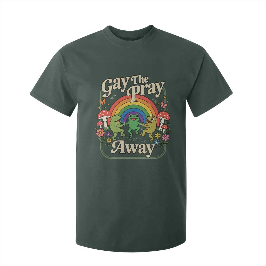 Gay The Pray Away Queer Frog LGBTQ T Shirt For Kid TS11 Dark Forest Green Print Your Wear