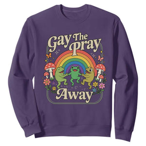 Gay The Pray Away Queer Frog LGBTQ Sweatshirt TS11 Purple Print Your Wear