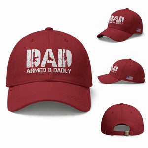 Armed And Dadly Dad Baseball Cap Fathers Day Pro Gun Owner