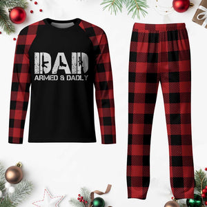 Armed And Dadly Dad Plaid Pajama Set Fathers Day Pro Gun Owner