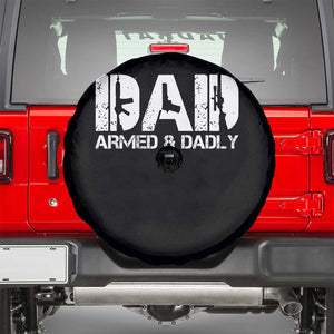 Armed And Dadly Dad Spare Tire Cover Fathers Day Pro Gun Owner