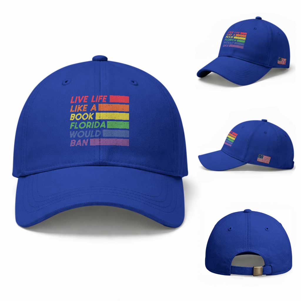 Live Life Like A Book Florida Would Ban LGBTQ Ally Pride Baseball Cap