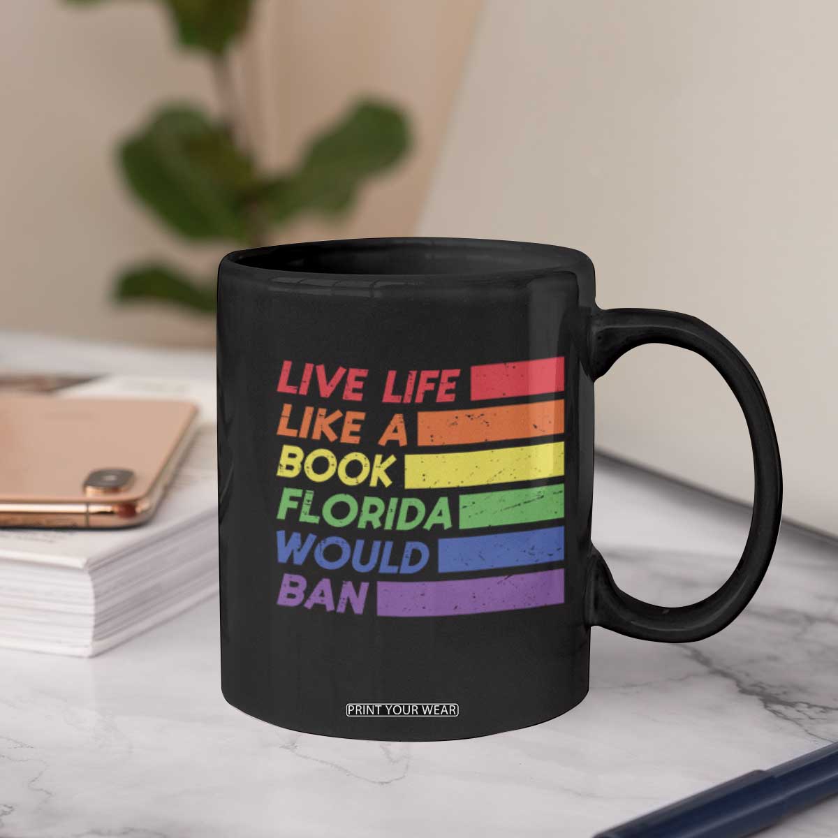 Live Life Like A Book Florida Would Ban LGBTQ Ally Pride Coffee Mug