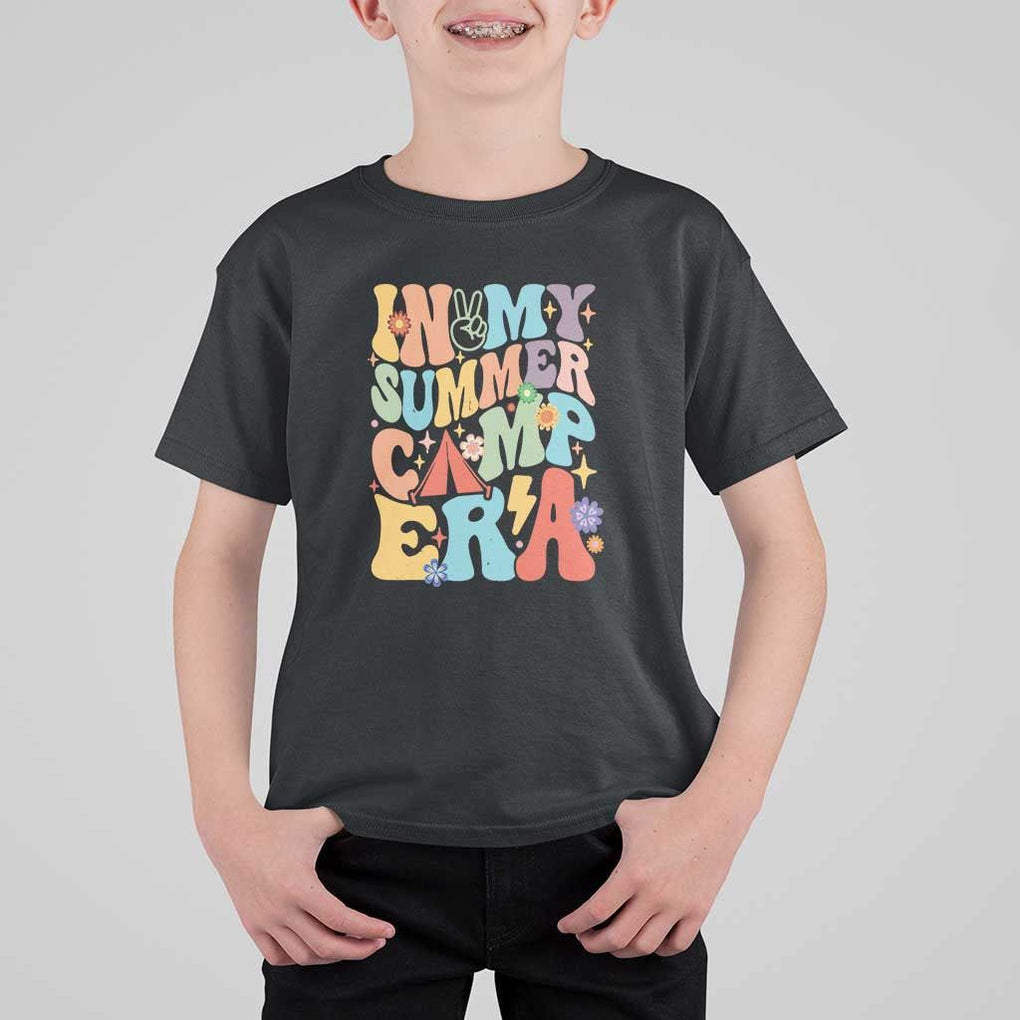 In My Summer Camp Era T Shirt For Kid Camper Retro Groovy Summer Vacation TS11 Black Print Your Wear