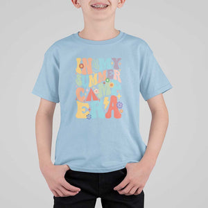 In My Summer Camp Era T Shirt For Kid Camper Retro Groovy Summer Vacation TS11 Light Blue Print Your Wear