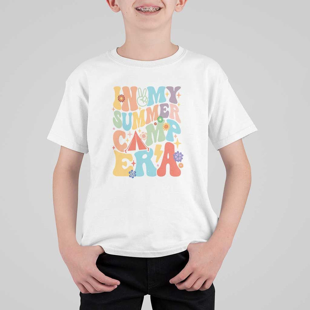 In My Summer Camp Era T Shirt For Kid Camper Retro Groovy Summer Vacation TS11 White Print Your Wear