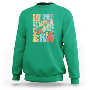 In My Summer Camp Era Sweatshirt Camper Retro Groovy Summer Vacation TS11 Irish Green Print Your Wear