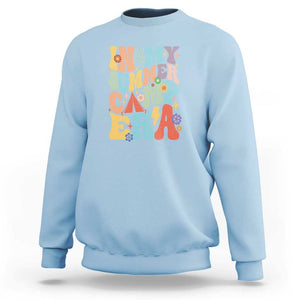 In My Summer Camp Era Sweatshirt Camper Retro Groovy Summer Vacation TS11 Light Blue Print Your Wear