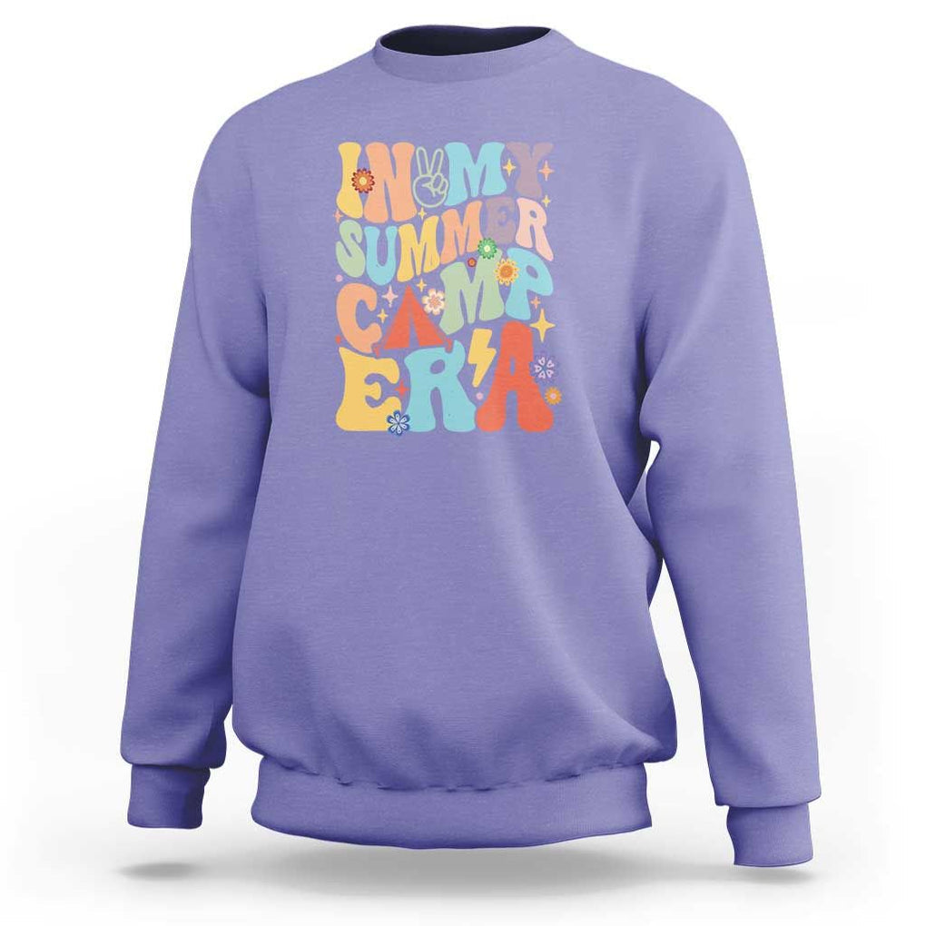In My Summer Camp Era Sweatshirt Camper Retro Groovy Summer Vacation TS11 Violet Print Your Wear